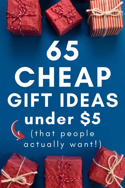 Red Wrapped Presents With The Text Cheap Gift Ideas Under That