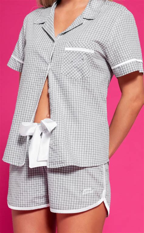 Conjuntos Mixte Pijamas Spring Summer Shorts Button Downs Buttons Collar Tops Women