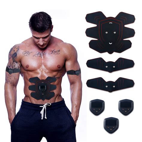 Rechargable Smart Ems Muscle Fitness Abdominal Muscle Toner Electric Stimulator Massager Tens
