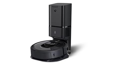 The bin release tab has a bin icon on it. New iRobot® Roomba® i7+ Robot Vacuum Learns a Home's Floor ...