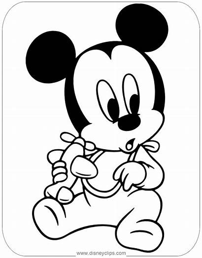 Mickey Coloring Pages Disney Disneyclips Mouse Babies