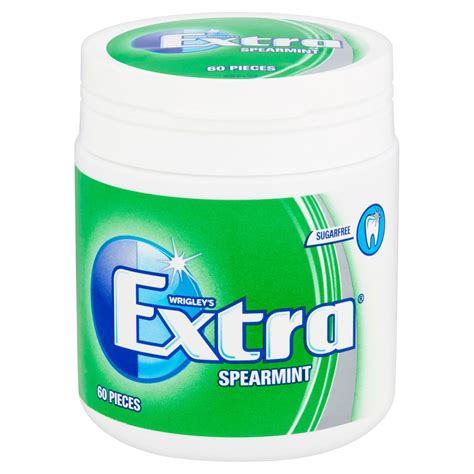 Extra Spearmint Chewing Gum Sugar Free Bottle 60 Pieces