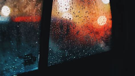 Download Wallpaper 3840x2160 Window Rain Drops Car