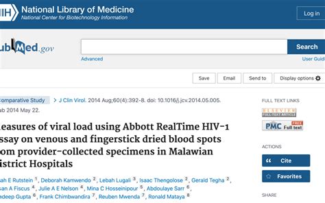 Hiv 1 Viral Load Measurement In Venous Blood And Fingerprick Blood