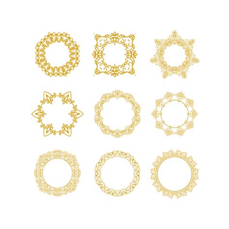 Vector Gold Circular Pattern Border Element Decorative Pattern