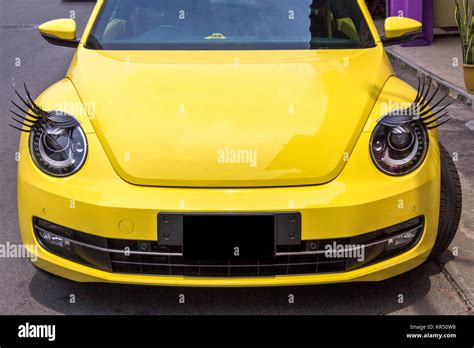 Car Headlight Eyelashes On Volkswagen Beetle Car Stock Photo Alamy