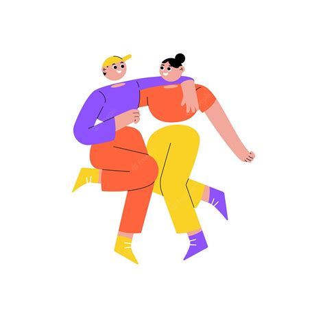 Premium Vector Young Couple Jumping Together