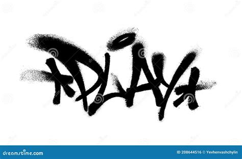 Sprayed Immigrant Font Graffiti Overspray Black Stock Vector Royalty Hot Sex Picture