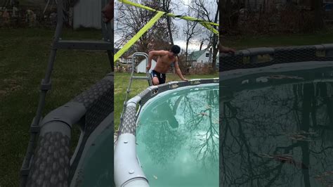 Jumping In My Pool Freezing Cold Youtube