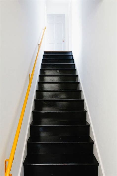 48 Ways Yellow Can Bring Some Zest Into Your Home Black Painted Stairs Staircase Design