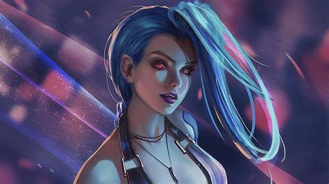 hd wallpaper video game league of legends blue hair jinx league of legends wallpaper flare