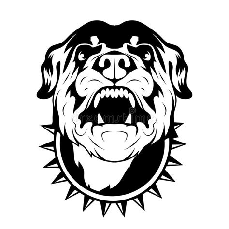 Image Of Angry Rottweiler Dog Mascot Logo Malicious Sentry Dog In A