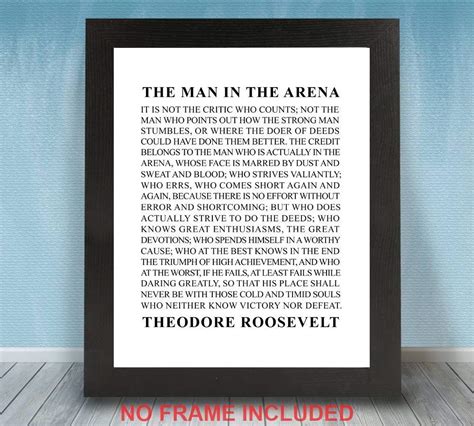 Buy The Man In The Arena Printable 8 X 10 Unframed Motivational
