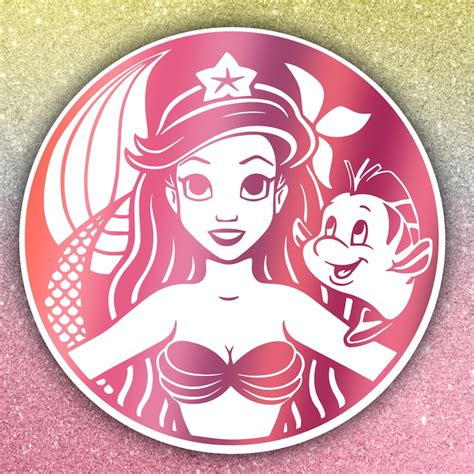 Pink Ariel Starbucks Logo Sticker 3 In Disney Princess Matte Etsy