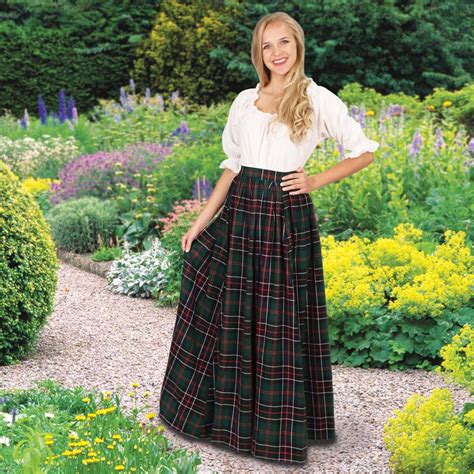 Scottish Plaid Skirt Womens Highland Renaissance Skirt