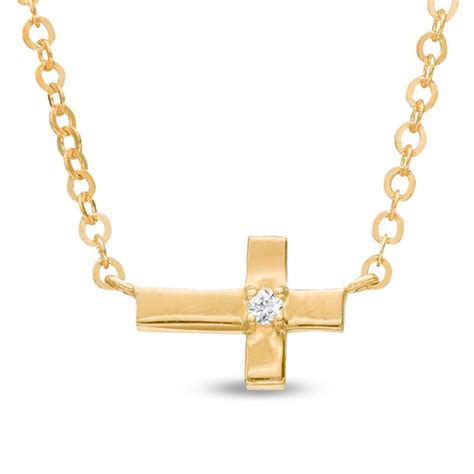 With literally thousands of choices, you're certain to find the necklace of your dreams. Diamond Accent Sideways Cross Necklace in 14K Gold ...