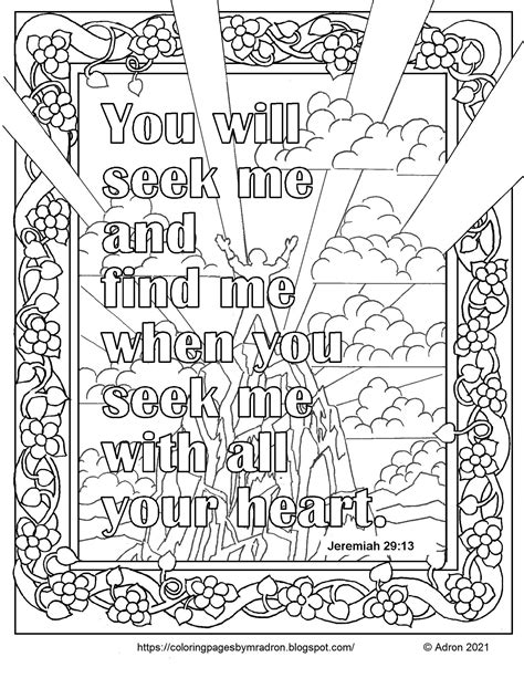 Jeremiah 2911 Coloring Page For Kids