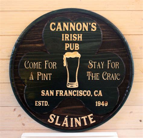 Irish Pub Sign Bar Sign Personalized Sign St Patricks Etsy