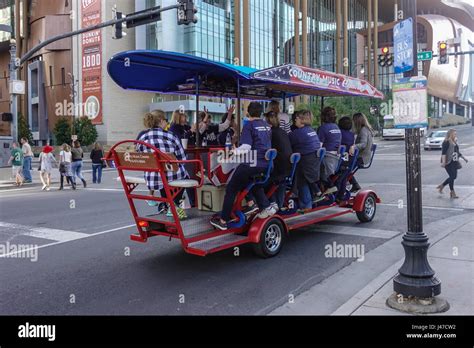 Pedal Powered Bus Touring Nashville City Sights Stock Photo Alamy