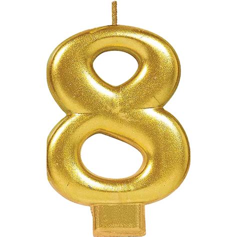 Gold Number 8 Candle Country Kitchen Sweetart