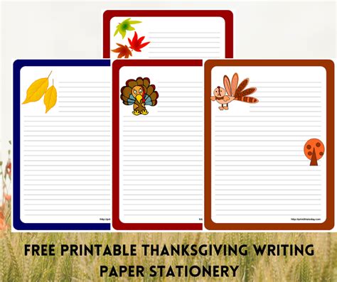 Free Printable Thanksgiving Writing Paper Stationery Thanksgiving