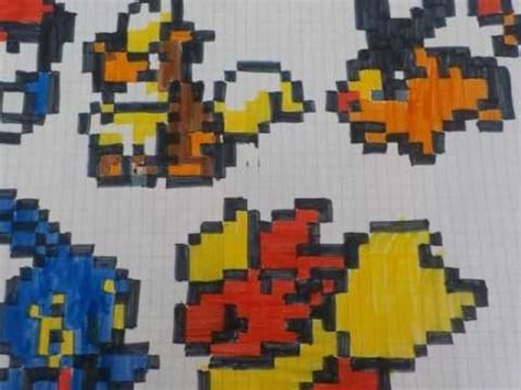 Voici des activités manuelles que je fais dans les écoles et centres aérés. dessin pixel de pokemon - Les dessins et coloriage