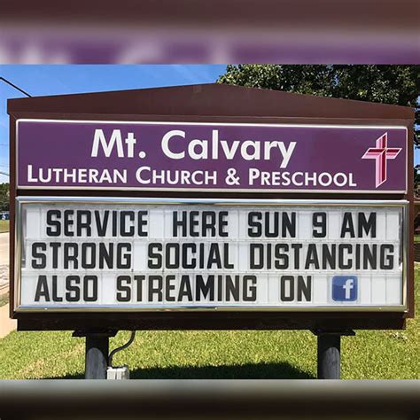 Church Sign For Mt Calvary Lutheran Church And School Tx