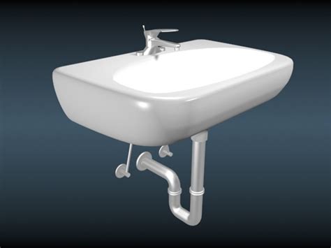 White Ceramic Wash Basin 3d Model 3d Studio3ds Max Files Free Download
