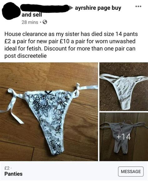 Shocking As Man Sells His Dead Sisters Dirty Panties On Facebook