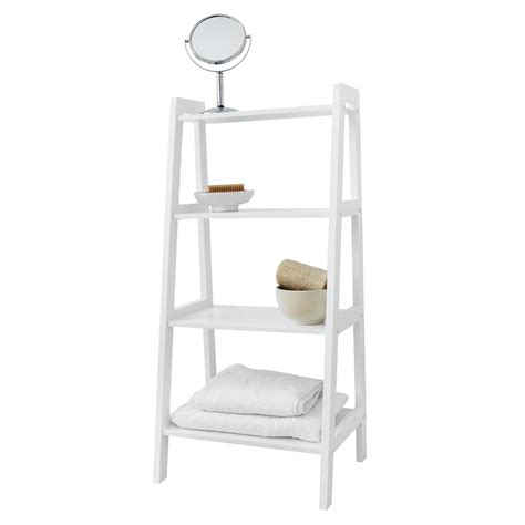 Our shelving units are made for all kind of items at home, from porcelain to that special novel. White 4 Tier Ladder Shelving | Bathroom shelving unit ...