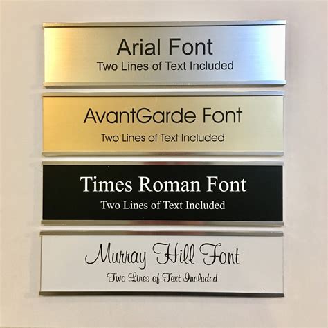 Set Of 10 2 X 8 Laser Engraved Name Plates With Silver Aluminum