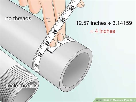The terminal end of a drain line for a pressure relief valve shall not be ____ a. How to Measure Pipe Size: 6 Steps (with Pictures) - wikiHow