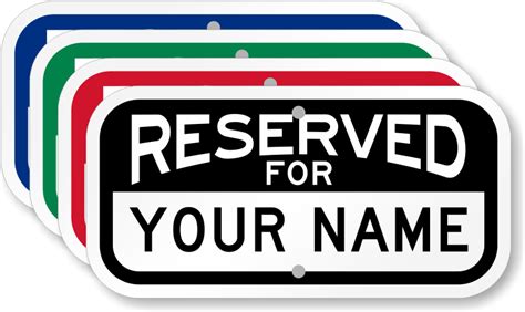 Customize Parking Spot Signs With Your Name