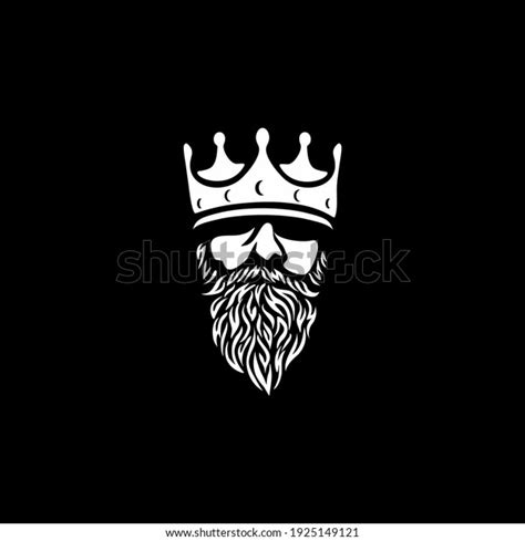 Bearded King Crown On His Head Stock Vector Royalty Free 1925149121