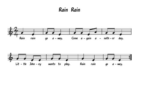 Rain Rain Go Away Boomwhacker Play Along Video And Sheet Music