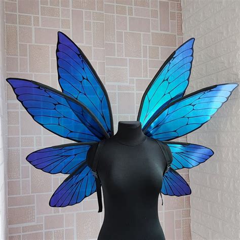 Blue Iridescent Wings Wings For Cosplay Fairy Wings For Etsy In 2023
