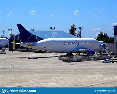 Boeing 747 Large Cargo Freighter Editorial Stock Image Image Of Dream