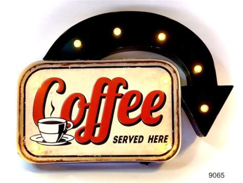 Vintage Coffee Sign For Coffee Shop Coffee Served Here Black Curved