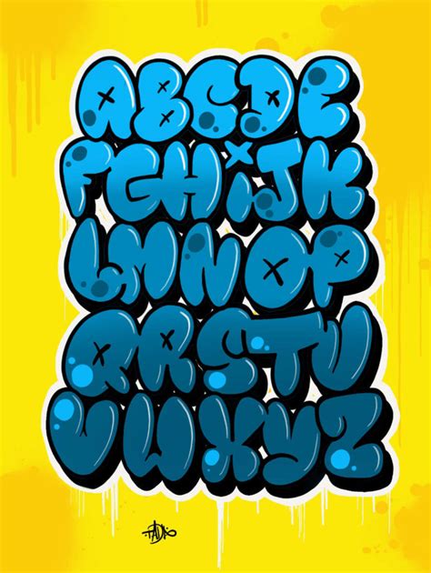 Printable Graffiti Bubble Letters Alphabet
