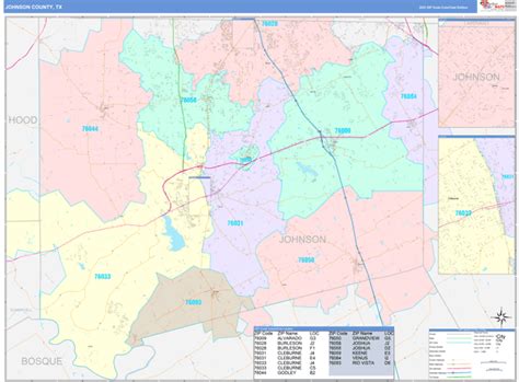 Wall Maps Of Johnson County Texas