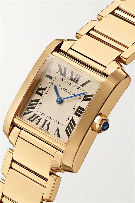 Gold Tank Française 25mm Medium 18 Karat Gold Watch Cartier Net A