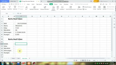 FUNGSI PENCARIAN DATA VLOOKUP HLOOKUP DATA VALIDATION HASRIANTI