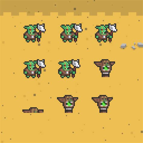 2d Pixel Art Goblin Shaman Sprites By Elthens Pixel Art Shop