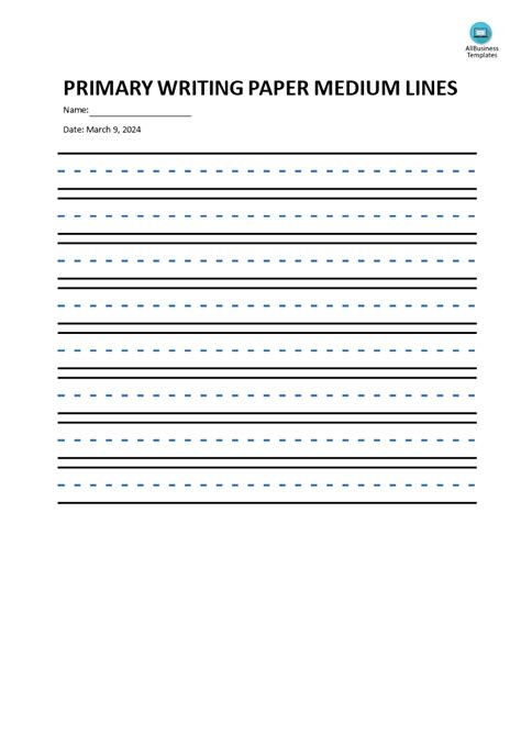 A4 Writing Medium Lined Paper Portrait Templates At
