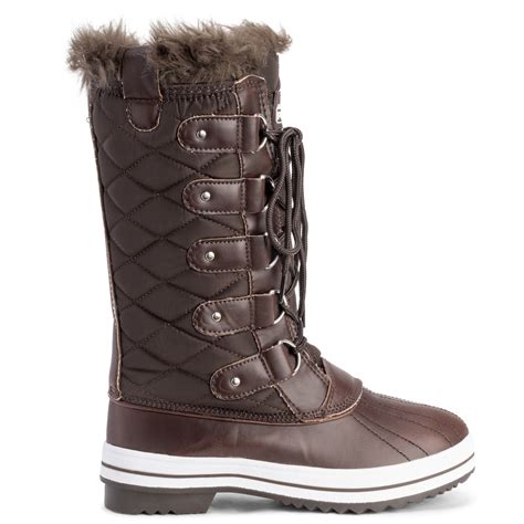 womens snow boot nylon tall winter snow waterproof fur lined warm rain boot 3 9 ebay