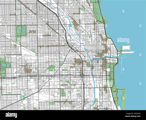 Colorful Chicago Vector City Map Stock Vector Image And Art Alamy