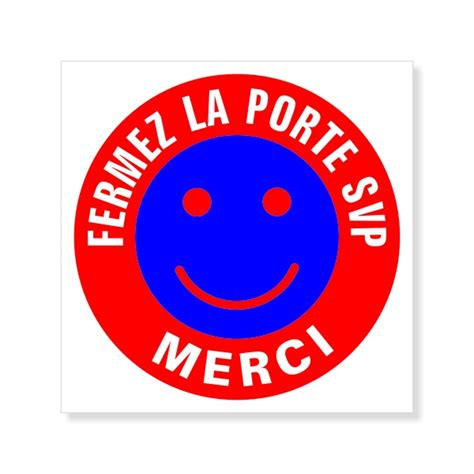 Sticker Fermez La Porte Svp Signalétique Smiley Decorenkit La