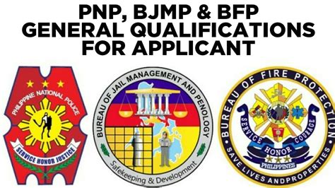 General Qualifications For Applicants In Pnp Bjmp And Bfp Tri Bureau