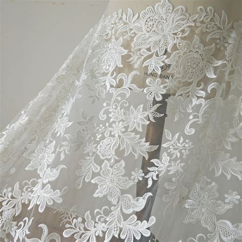 Wedding Lace Fabric Bridal Lace Fabric Heavy Embroidered Gown Etsy