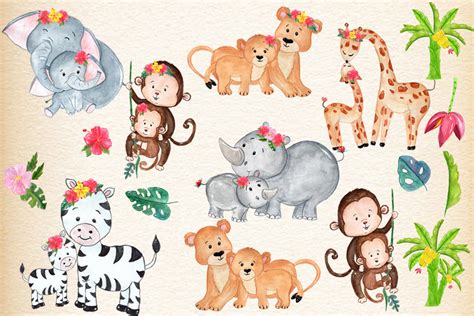 Mother And Baby Animals Clipart 37058 Illustrations